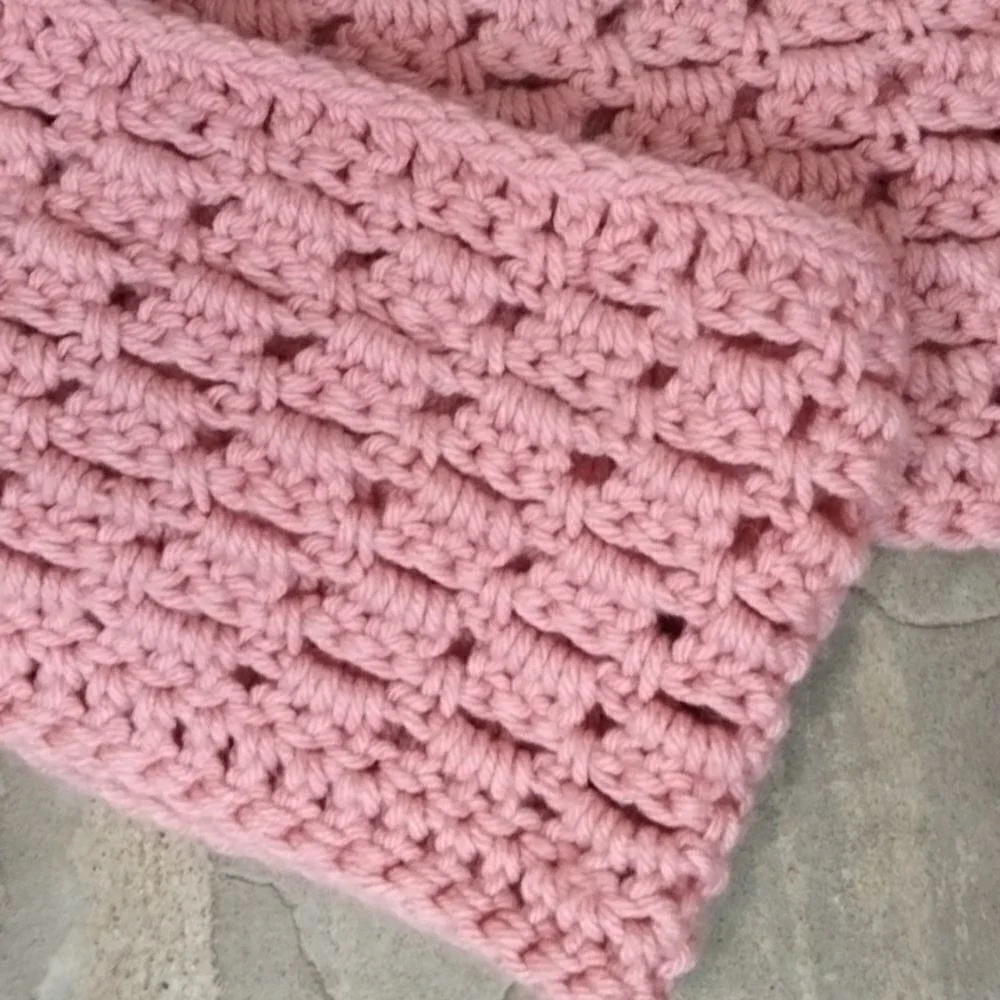 Handmade Pink‎ Crochet Neck Warmer Cowl Soft Knit Winter Scarf Accessory Barbie